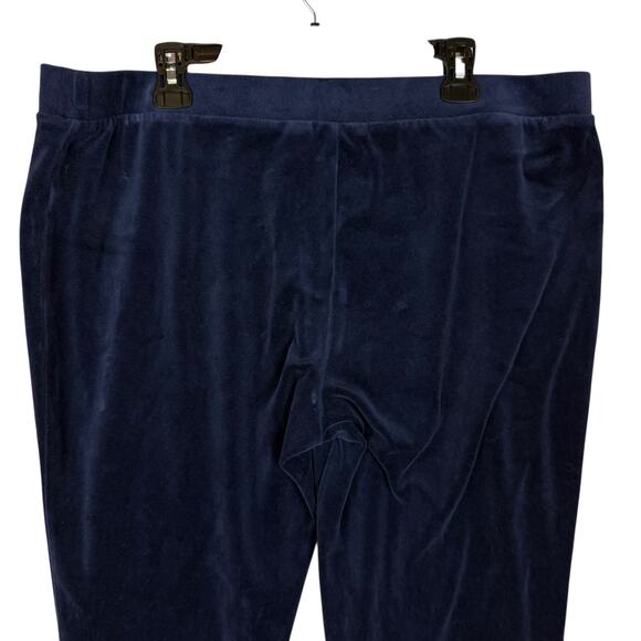 Weekends By Chico's Pants Womens 3 Blue Velvet High-Rise Elastic Waist Pull On - Picture 8 of 13